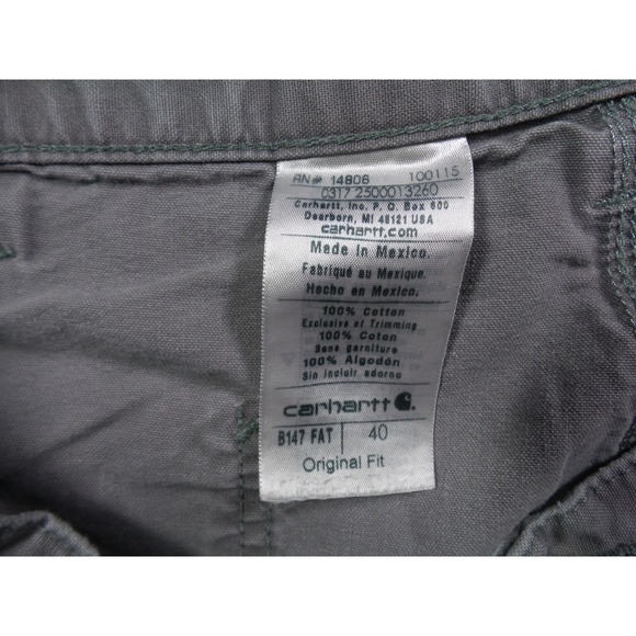 Carhartt Shorts Mens Size 40 Gray Fatigue Cotton Canvas Work Utility Pockets - Picture 14 of 14